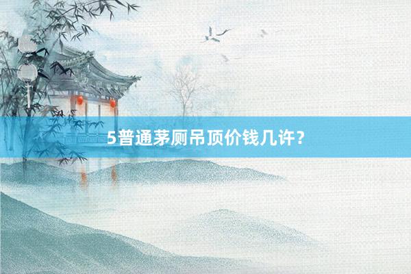 5普通茅厕吊顶价钱几许？